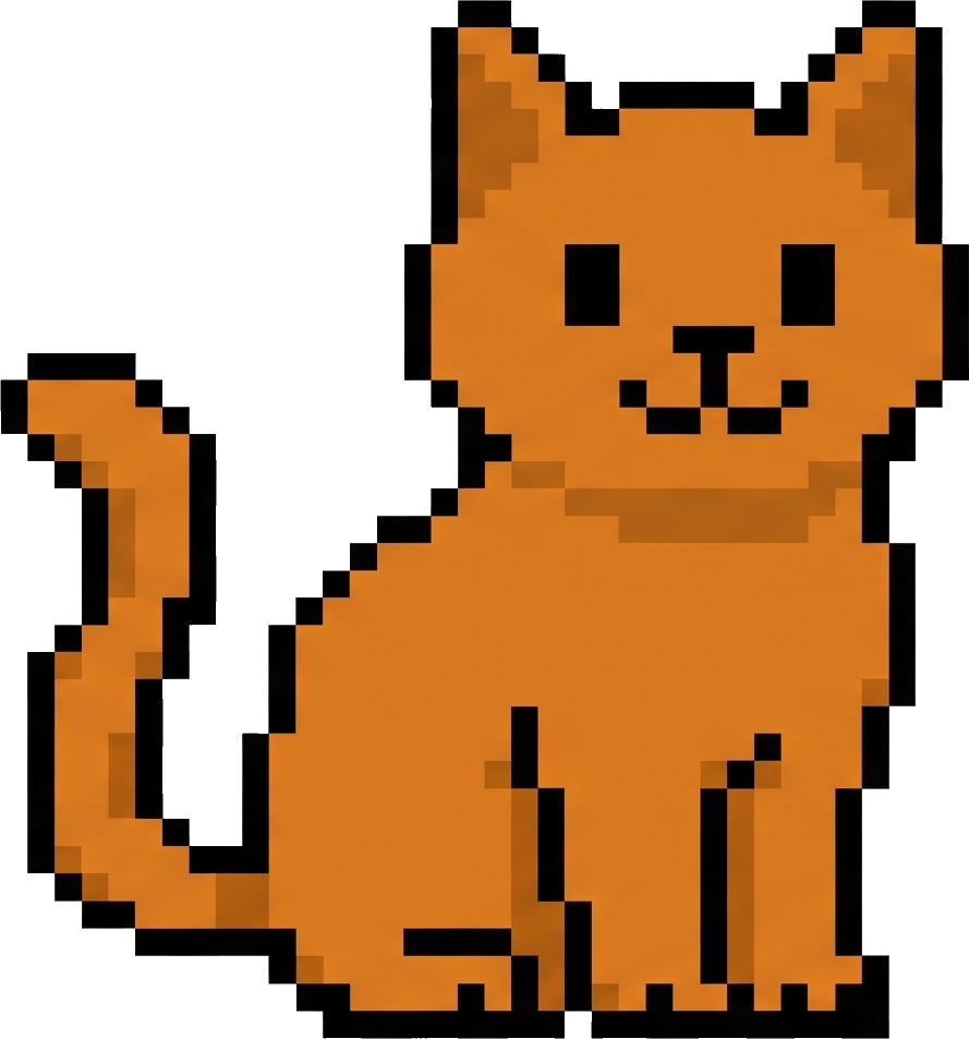 Orange pixel-art cat